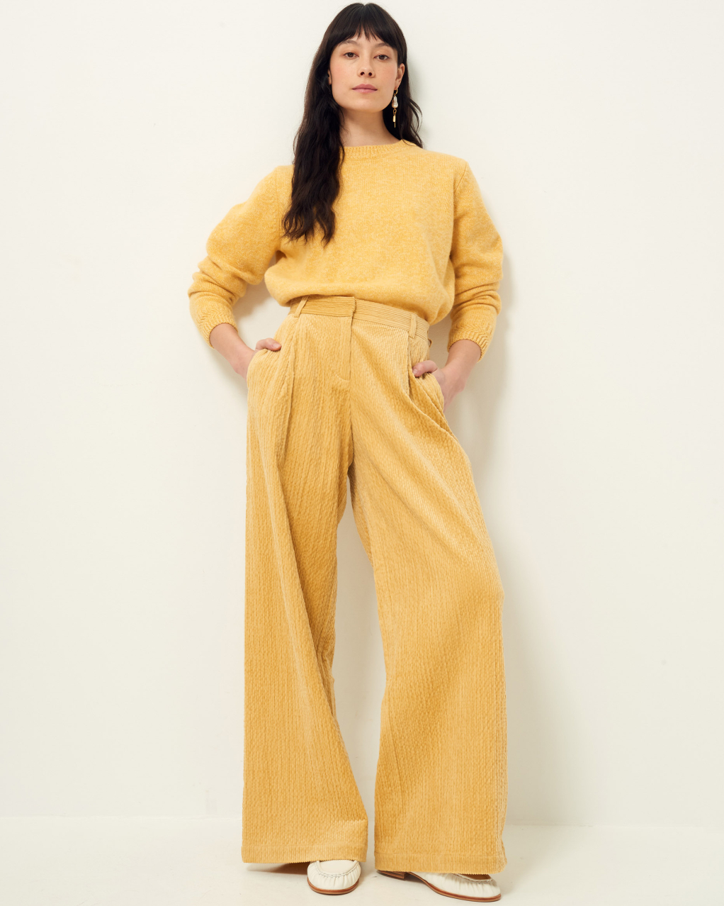 Womens yellow corduroy trousers outlet