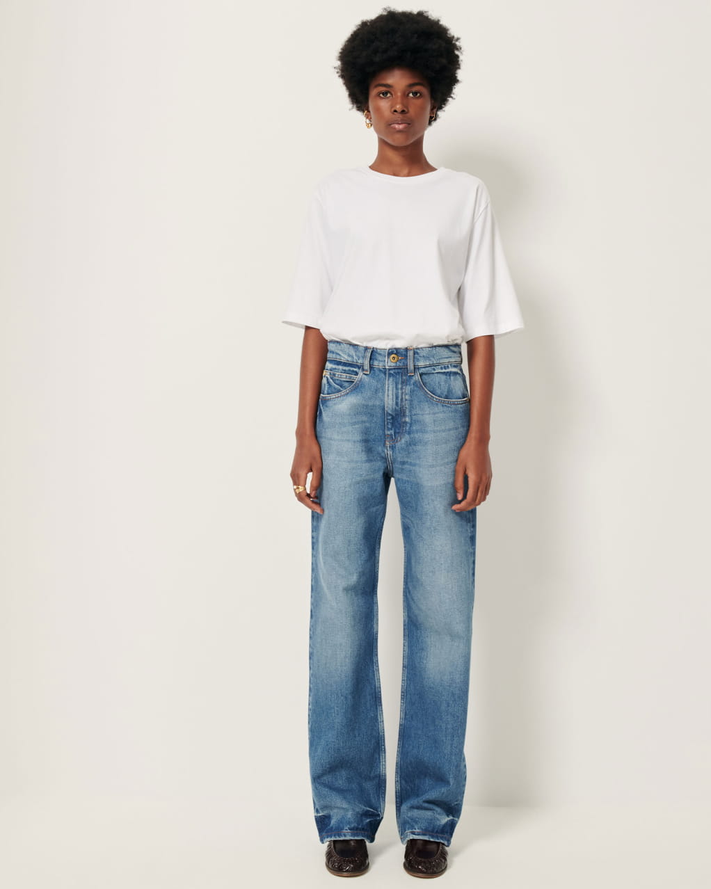 SESSUN DENIM セッスン ストーンウォッシュ ハイライズ ジーンズ