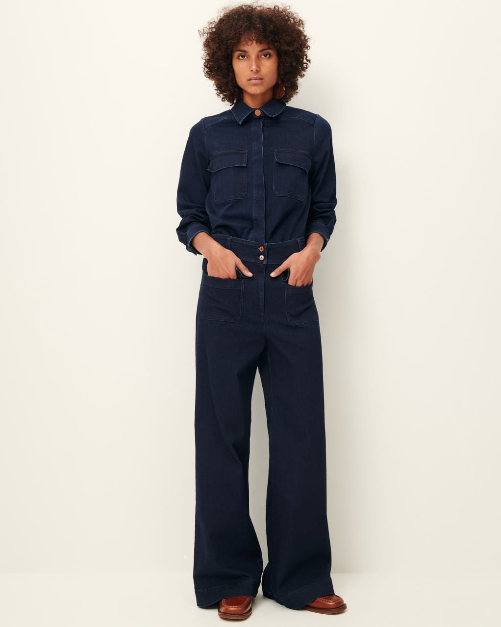 SESSUN DENIM セッスン ストーンウォッシュ ハイライズ ジーンズ