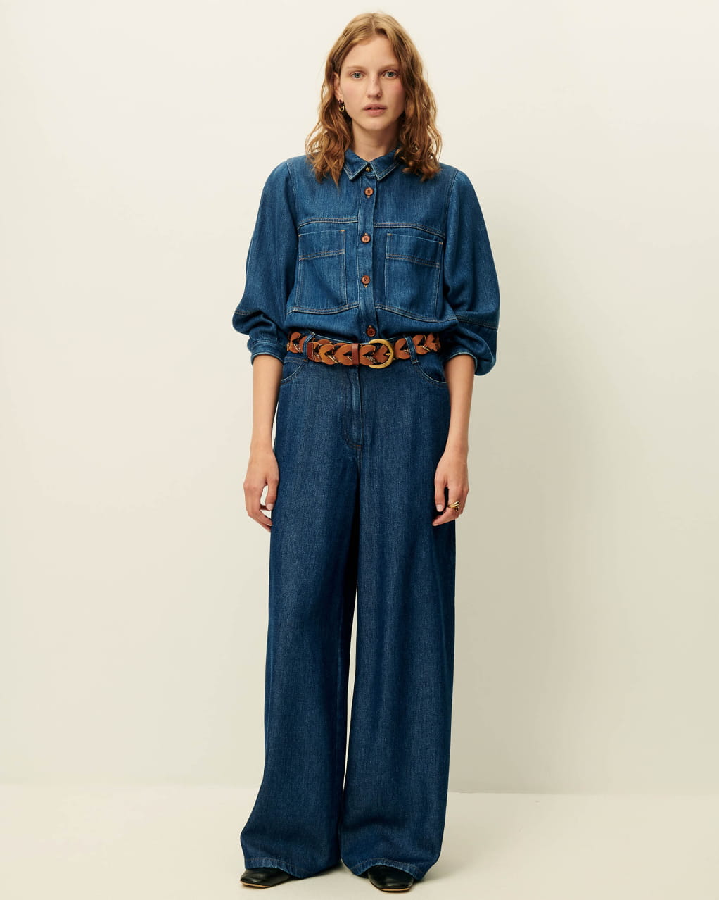 SESSUN DENIM セッスン ストーンウォッシュ ハイライズ ジーンズ SOMETHING ELSA SUPER HI-RISE LOOSE STRAIGHT/スーパー