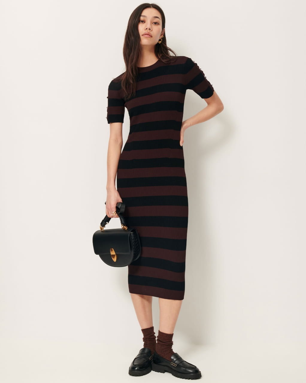 ★SCULPTOR★ Evening Sun Jersey Dress Black SC23S304BK Classic Black Dresses – sunfere