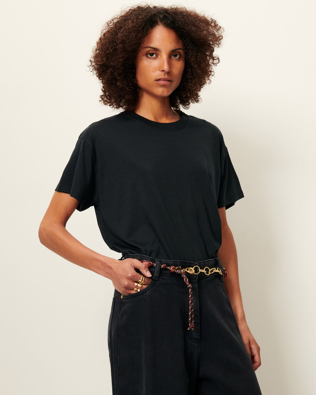 SESSUN 売れ筋商品|||セッソン Tシャツ トップス レディース Tops Black SERGE CO Black | T-shirt | SESSÙN Official website