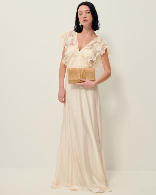 Robe longue AMOREMIO Antic White SESSUN OUI Site officiel