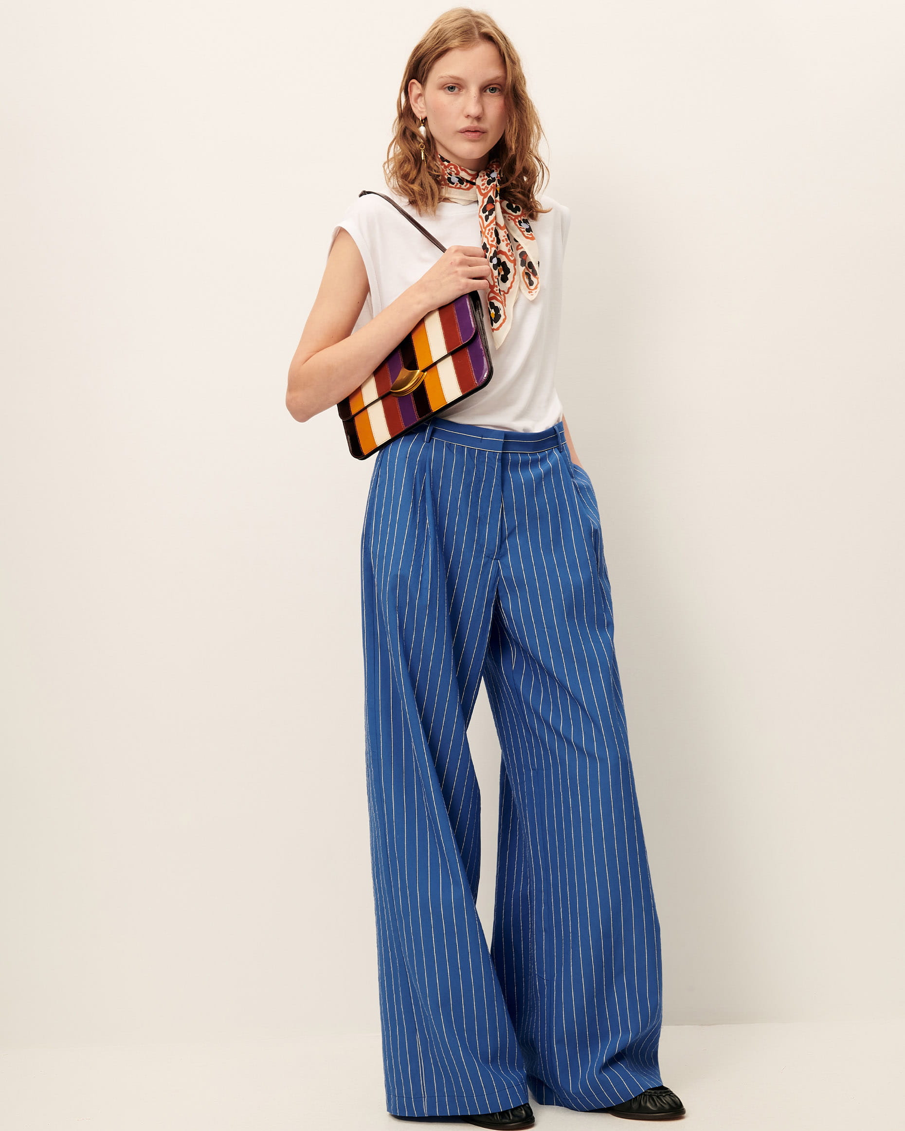 PROVENCIA Office Blue | Pants | SESSÙN Official website