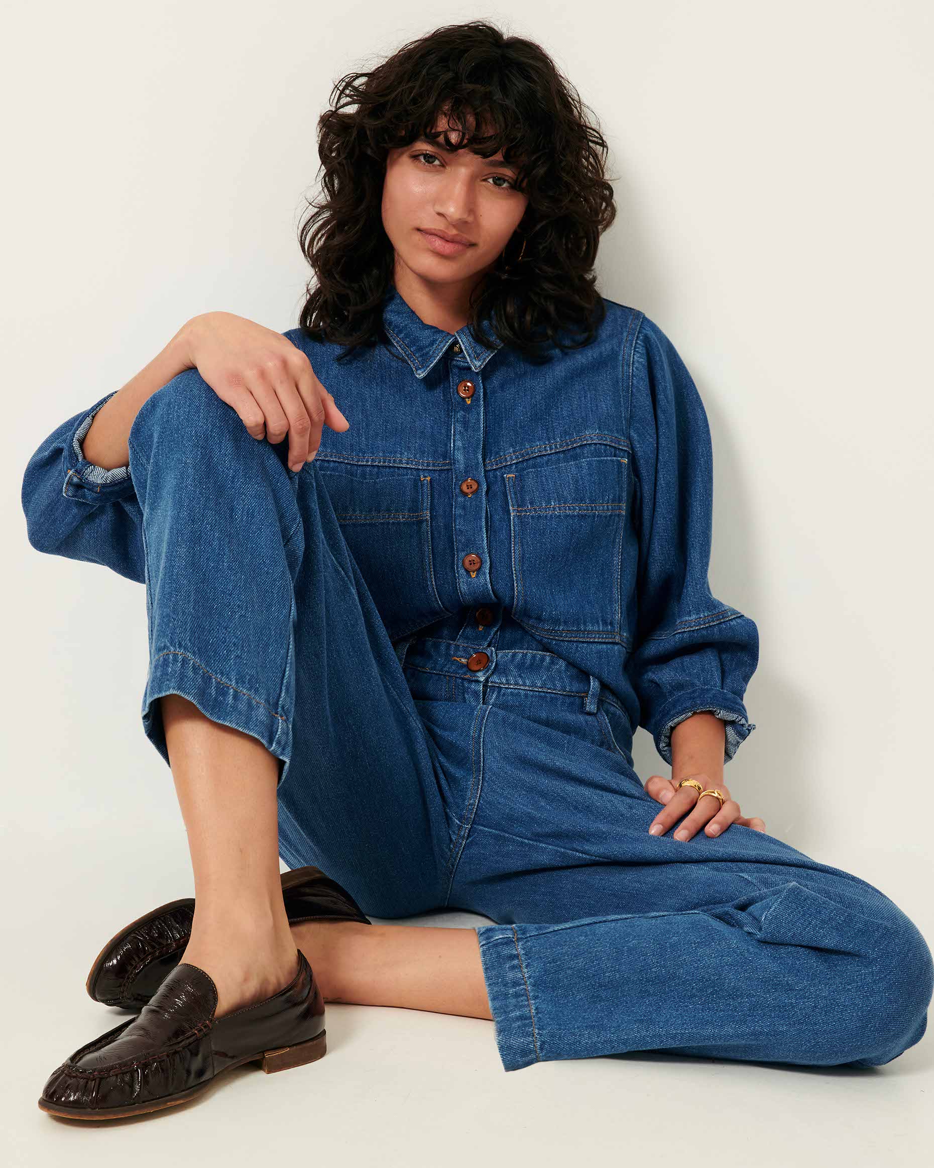 LEONE Denim Blue | Overshirt | SESSÙN Official website