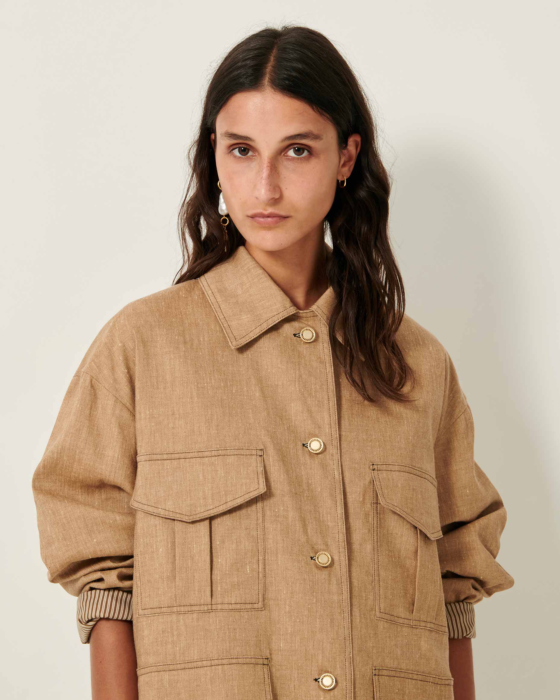ジャケット・アウター shaggy accent button jacket coat lawgy（ラウジー）の「shaggy accent button jacket coat