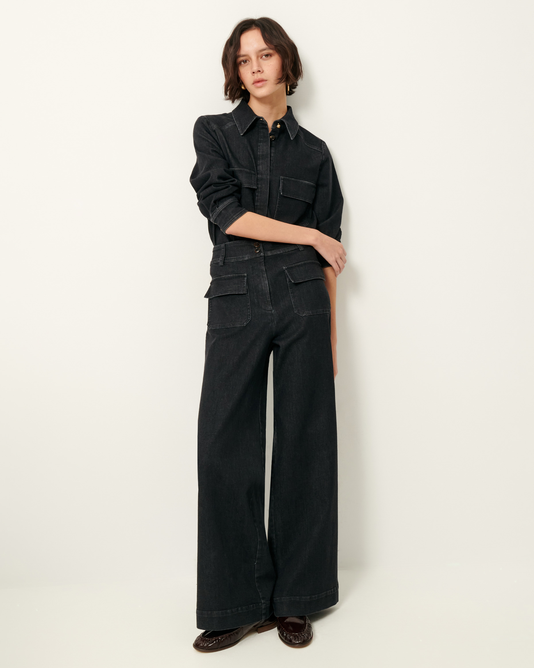 パンツ SIMONMILLER BLACK DENIM OKOLO 