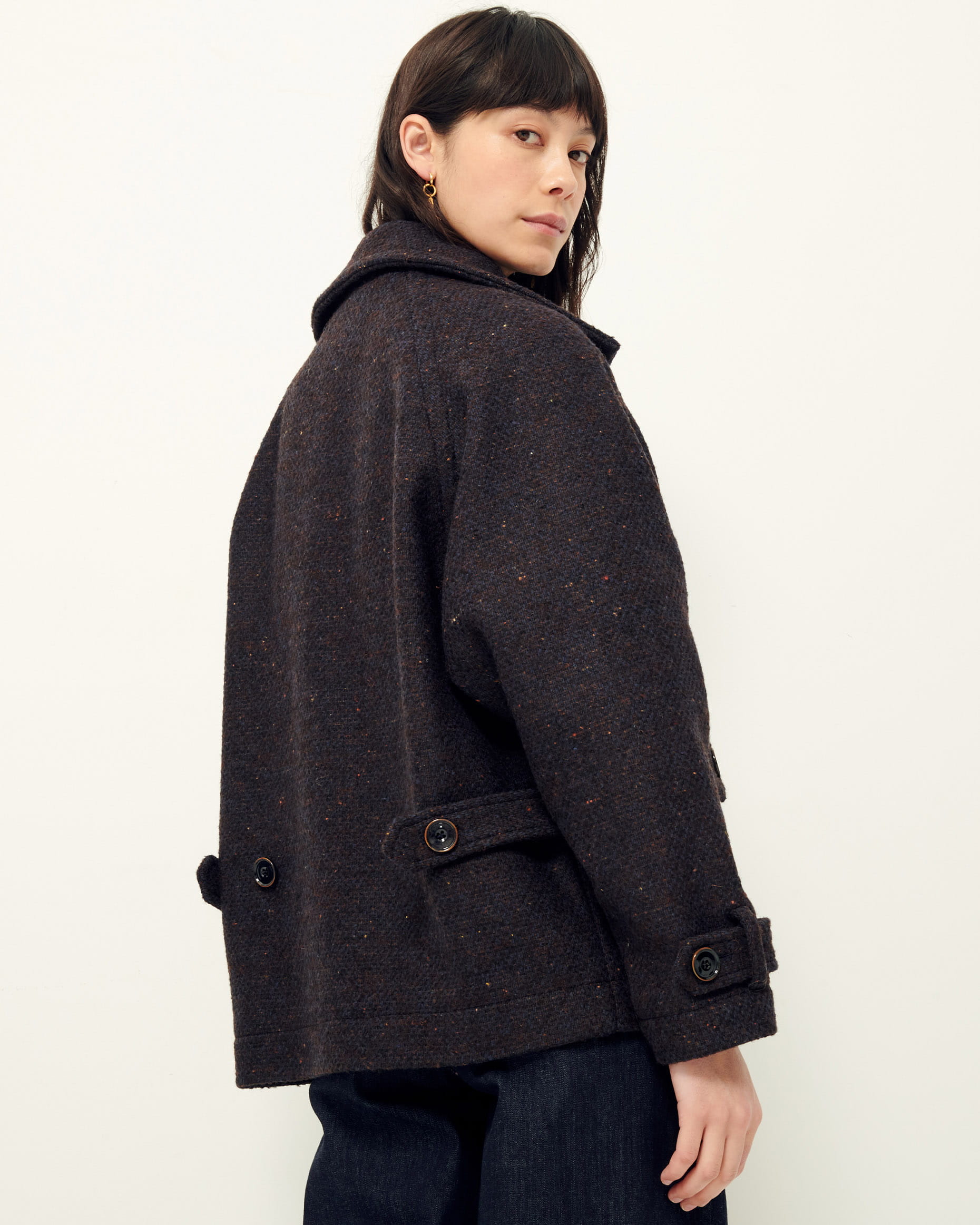 LEE VALLEY Navybrown | Coat | SESSÙN Official website LEE VALLEY Navybrown | Coat | SESSÙN Official website