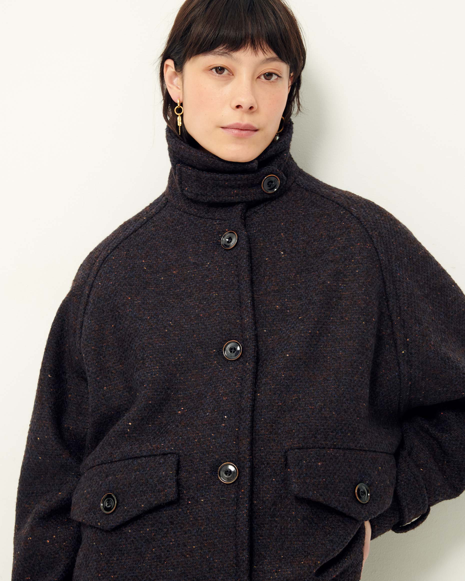 LEE VALLEY Navybrown | Coat | SESSÙN Official website LEE VALLEY Navybrown | Coat | SESSÙN Official website