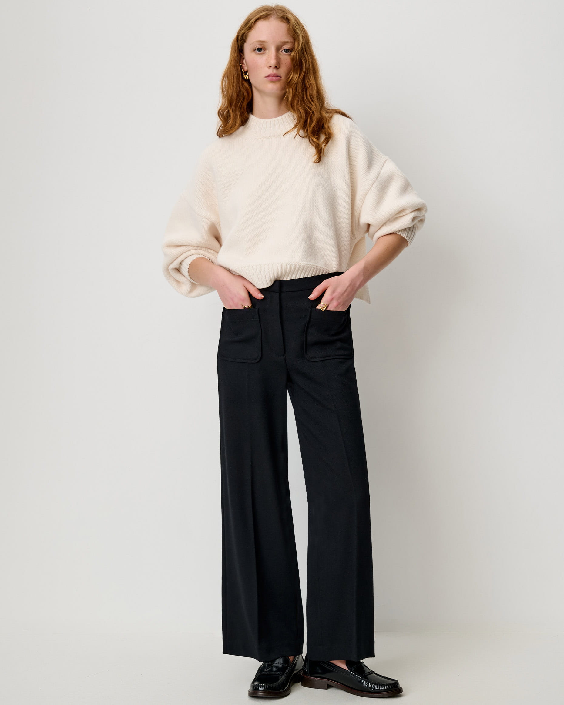 ALBERWOOL Black | Trousers | SESSÙN Official website