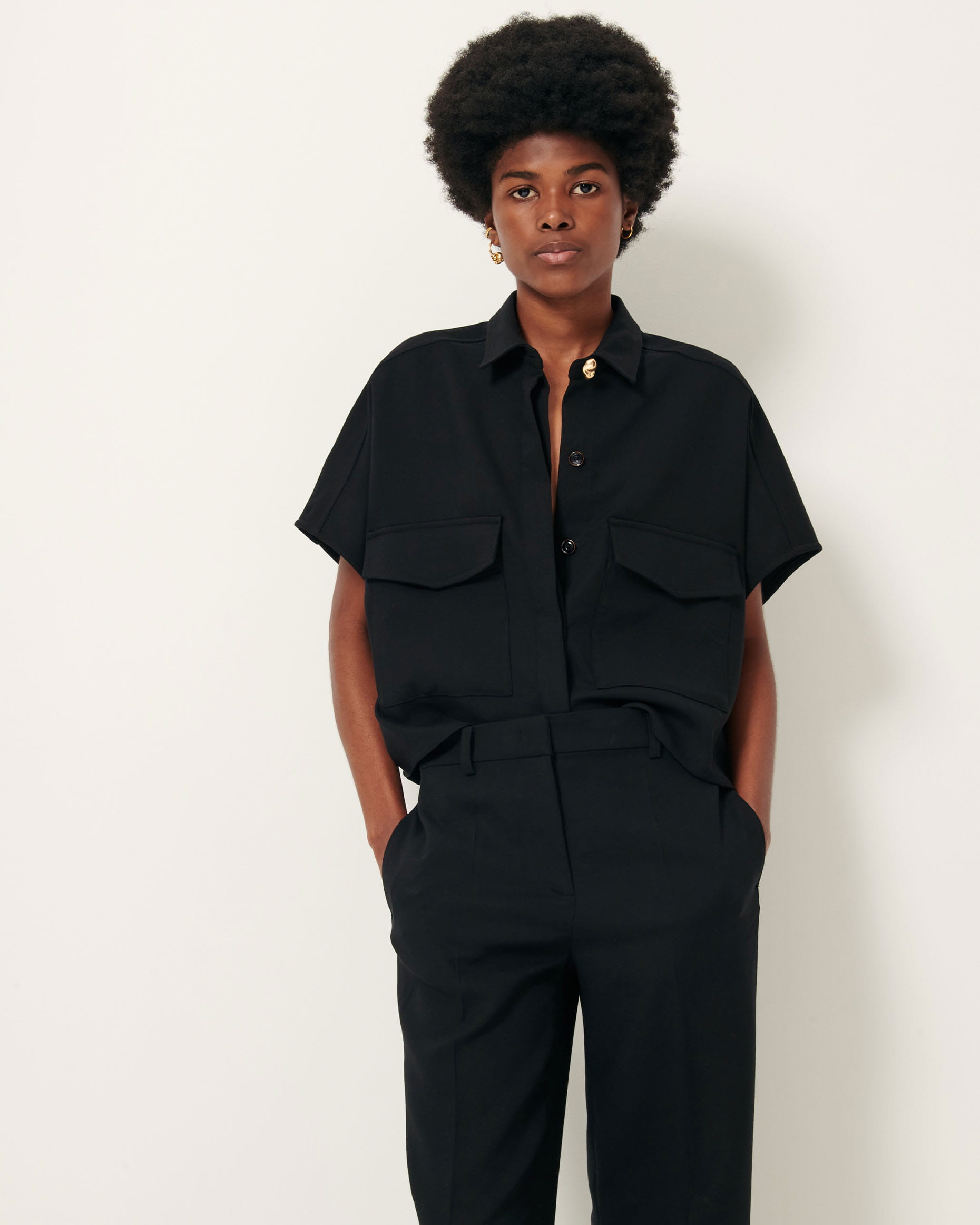 BIANCA Black | Shirt | SESSÙN Official website