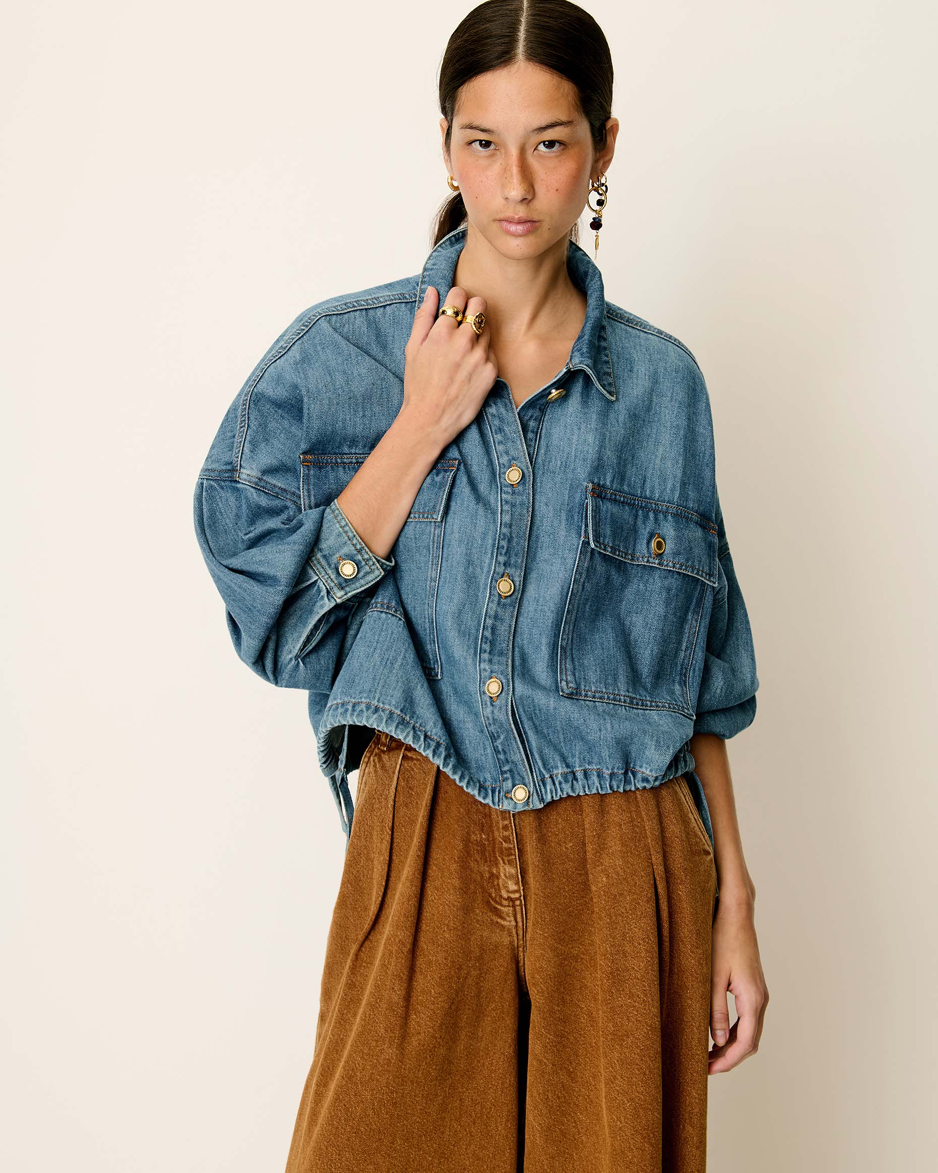 CAZANIM Mid Blue | Jacket | SESSÙN Official website
