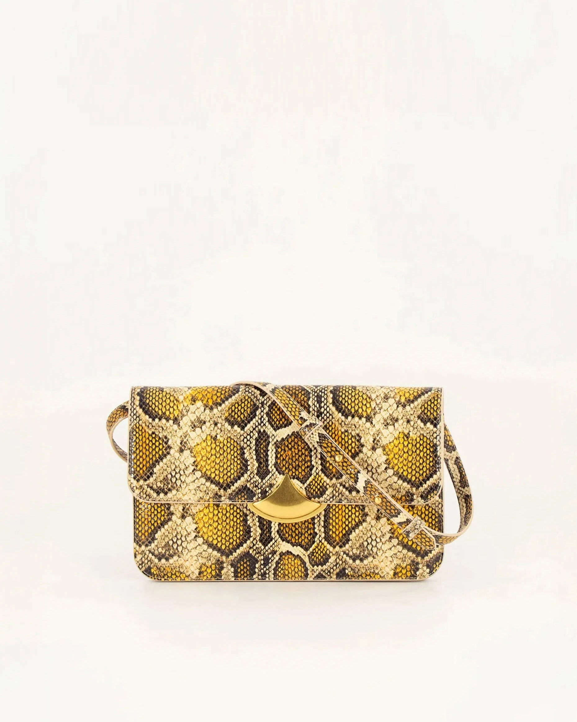 DIVILUZ POUCH Yellow Python | Clutch bag | SESSÙN Website
