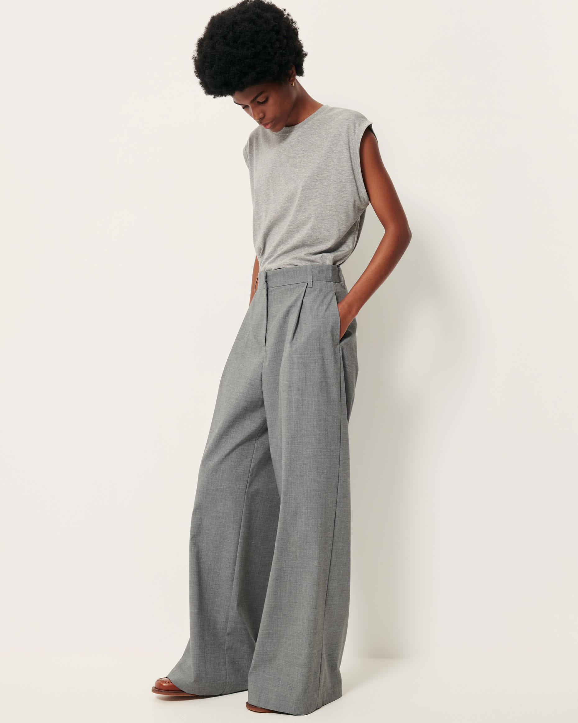 PROVENCO Mid Grey | Pants | SESSÙN Official website