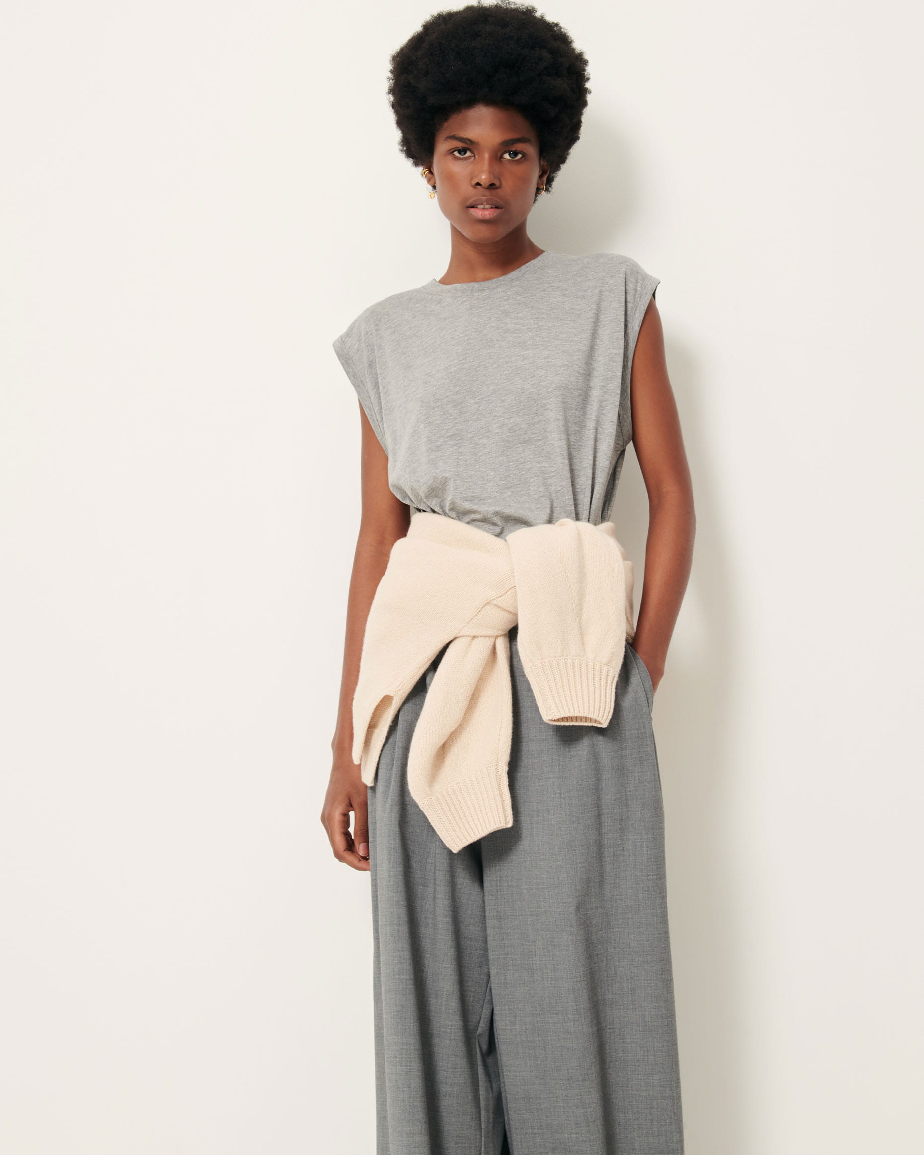 Tシャツ・カットソー DONDUP Woman T-Shirt Grey DS034JF0350DIV4 920 DS034_JF0350D_IV4_DD_S25_920_2
