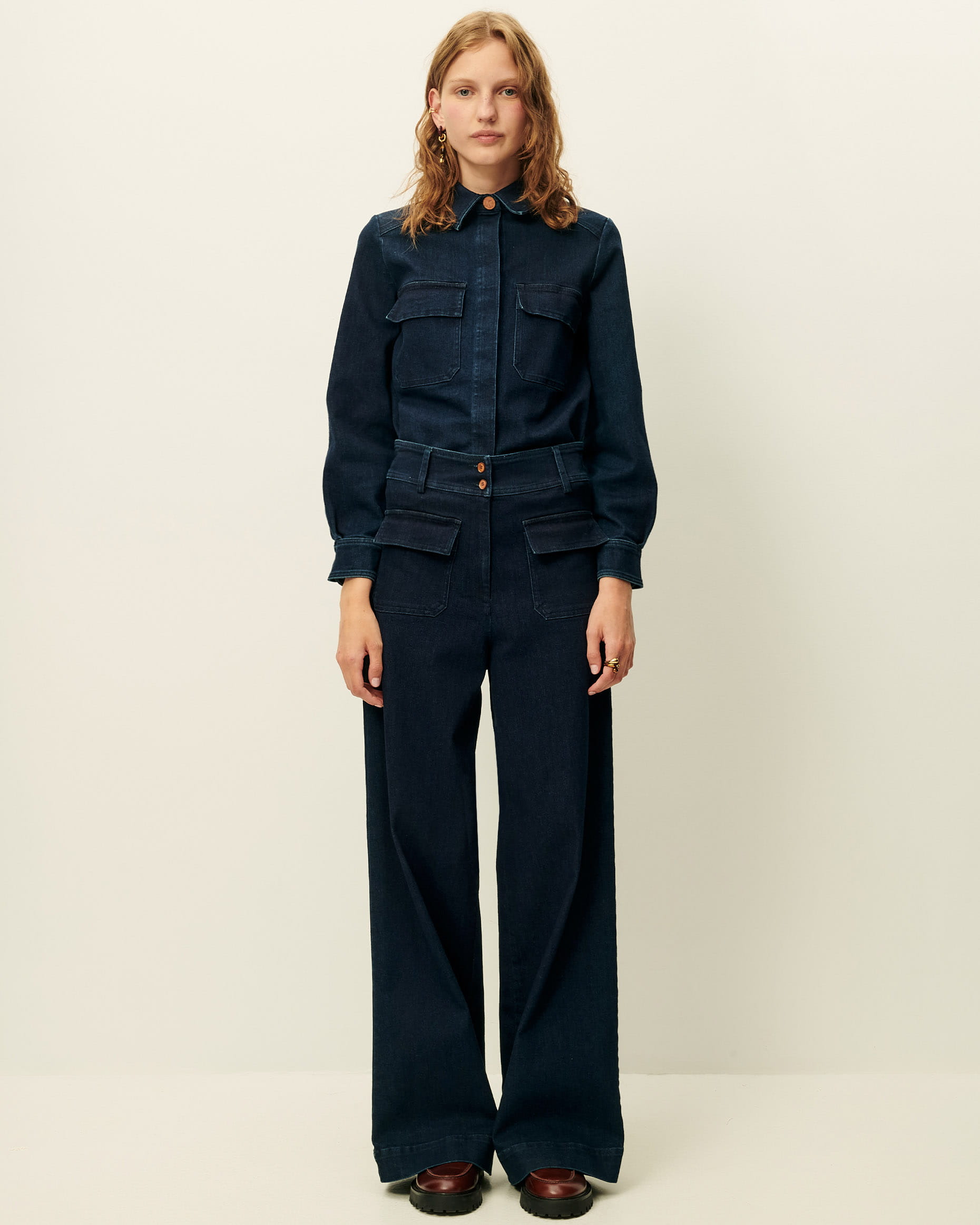SUNSEA SNM-BLUE w/耳 STRAIGHT PANTS サイズ2 SUNSEA 2021SS SNM-Blue2 w／耳 Straight Pants | A WORD.ONLINE