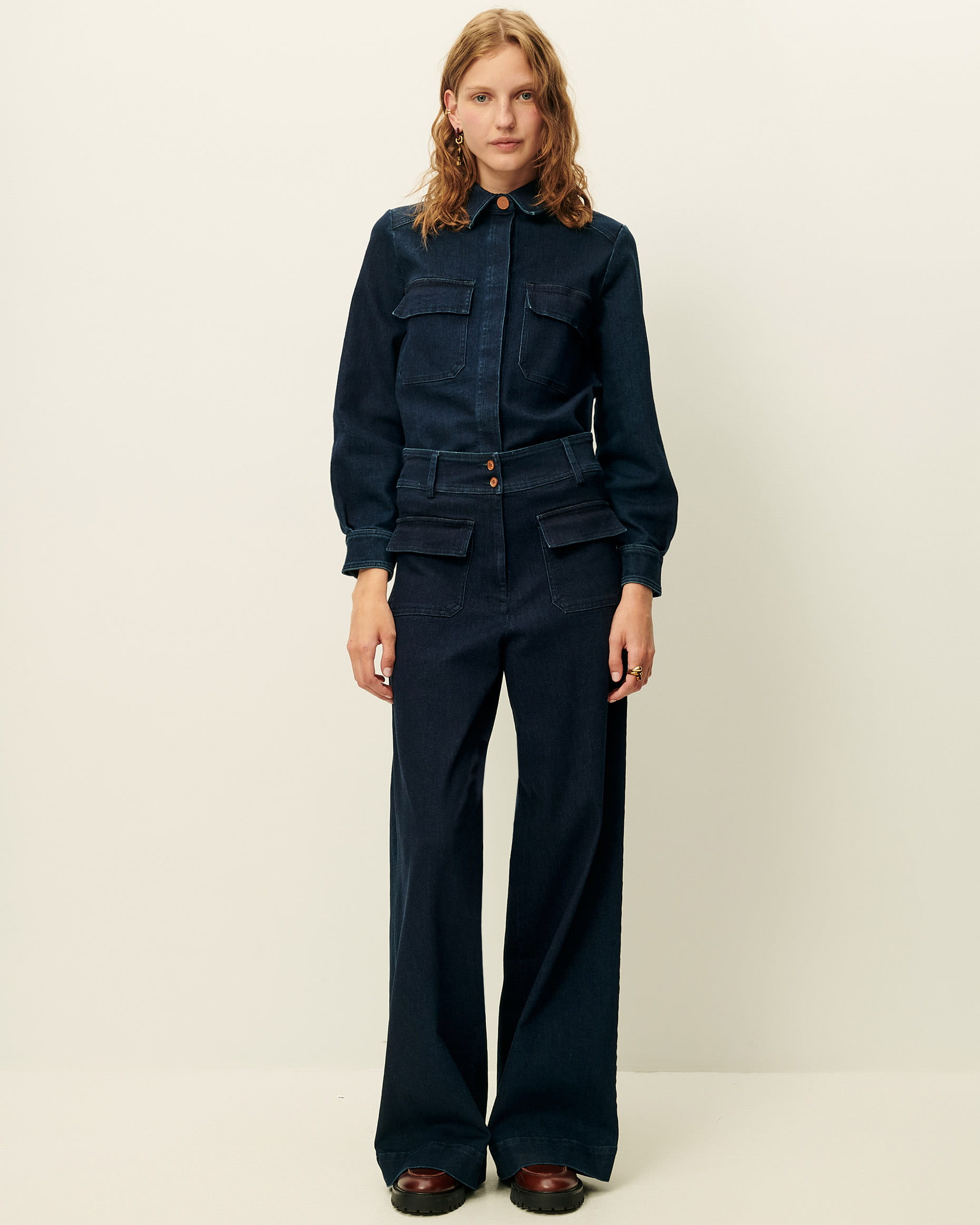 SUNSEA SNM-BLUE w/耳 STRAIGHT PANTS サイズ2 SUNSEA 2021SS SNM-Blue2 w／耳 Straight Pants | A WORD.ONLINE