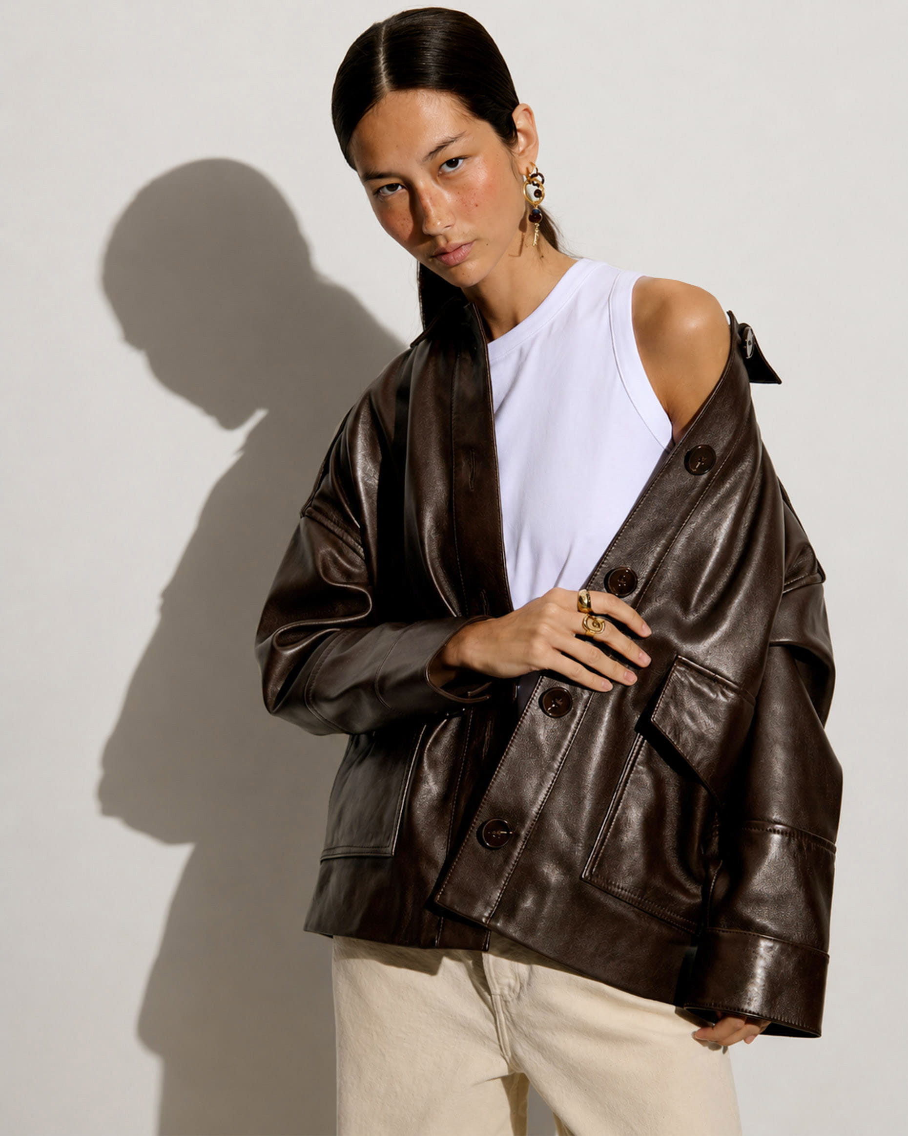 【saharaさん専用】90s uno leather jacket 牛革 HARRIBOYD Coffee Leather | Jacket | SESSÙN Official website