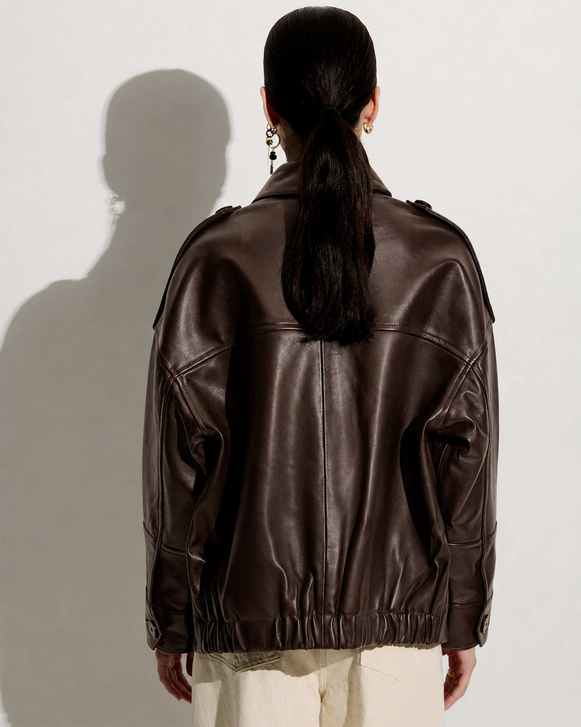 HARRIBOYD Coffee Leather | Jacket | SESSÙN Official website