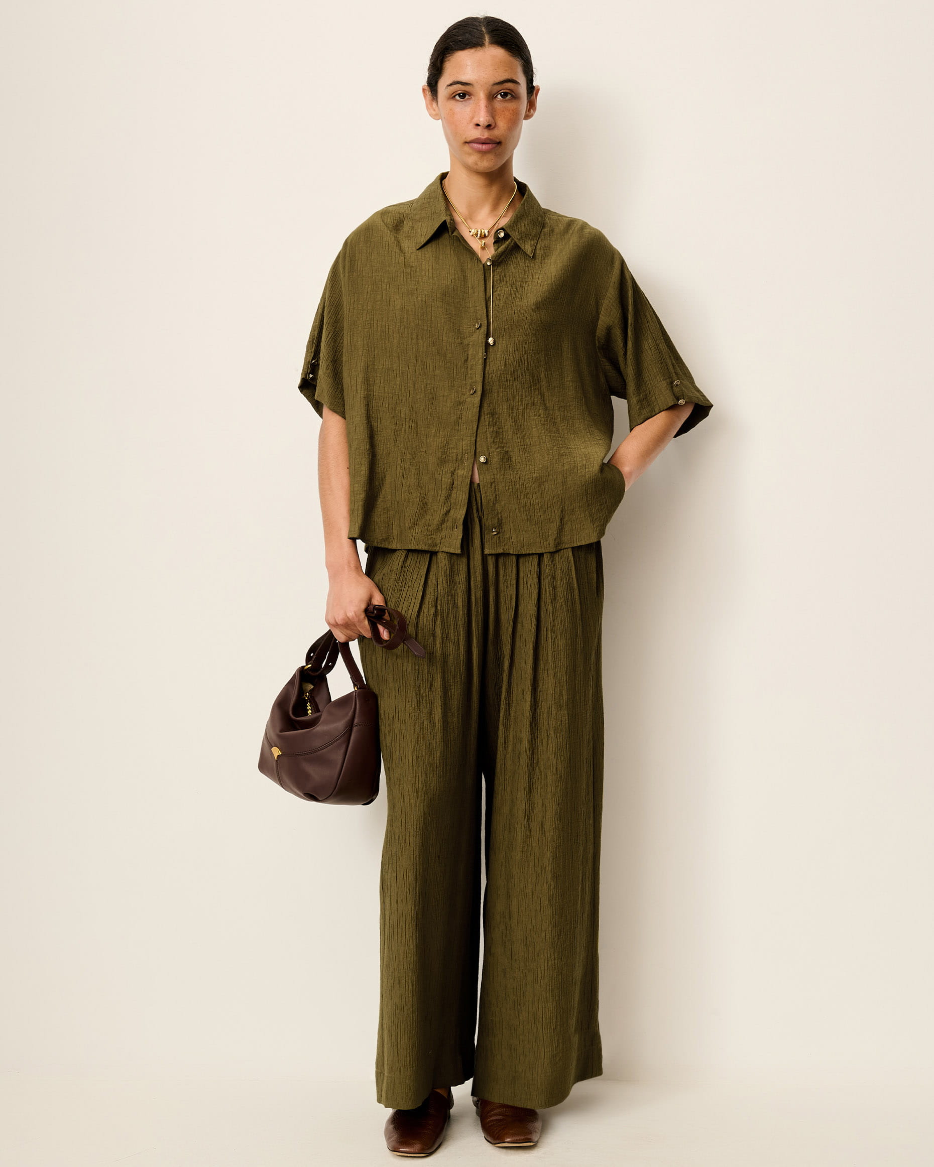 KALYA Agave Green | Shirt | SESSÙN Official website