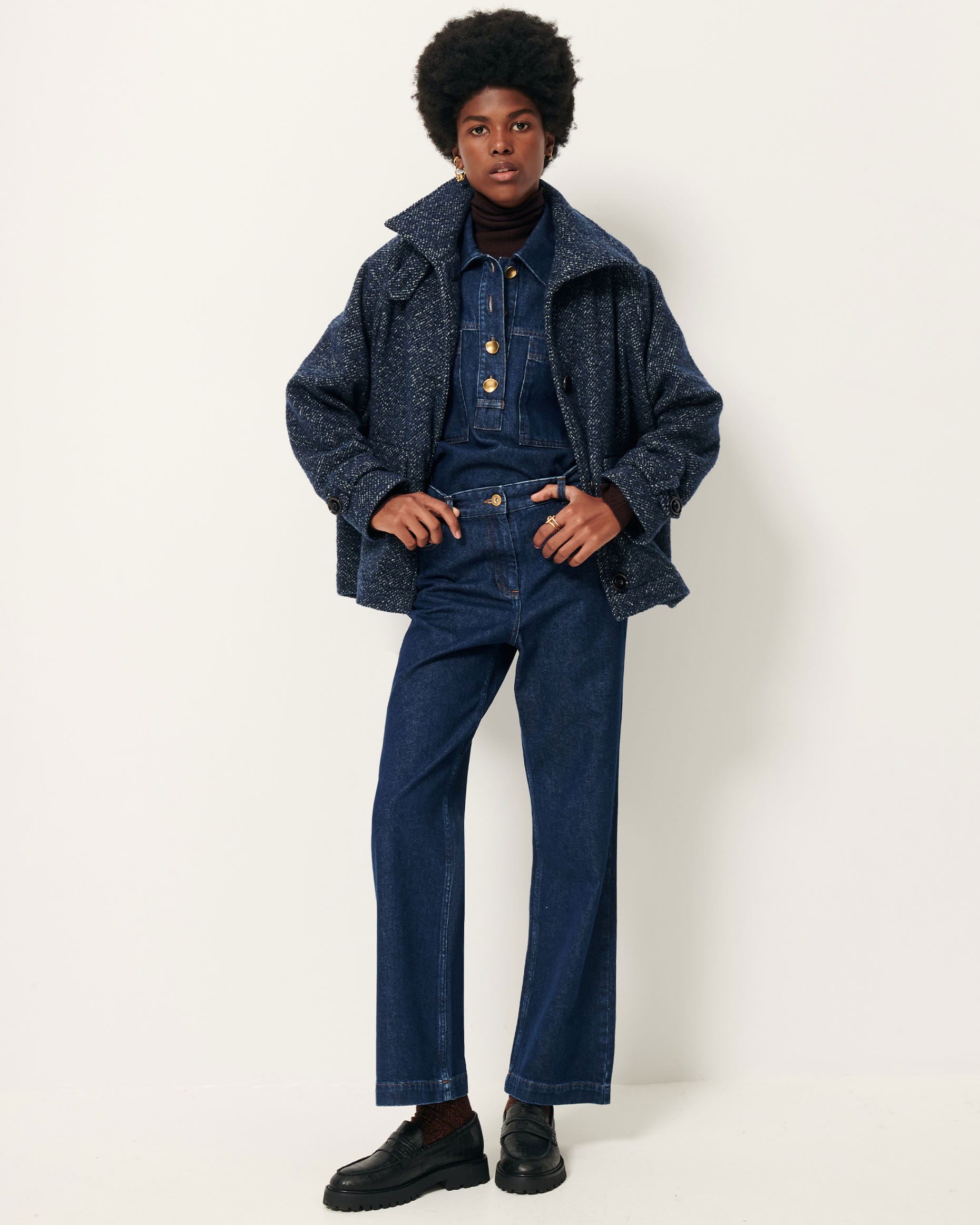 【CTHY】WOOL DENIM OVER COAT WOOL DENIM JACKET | CTHY