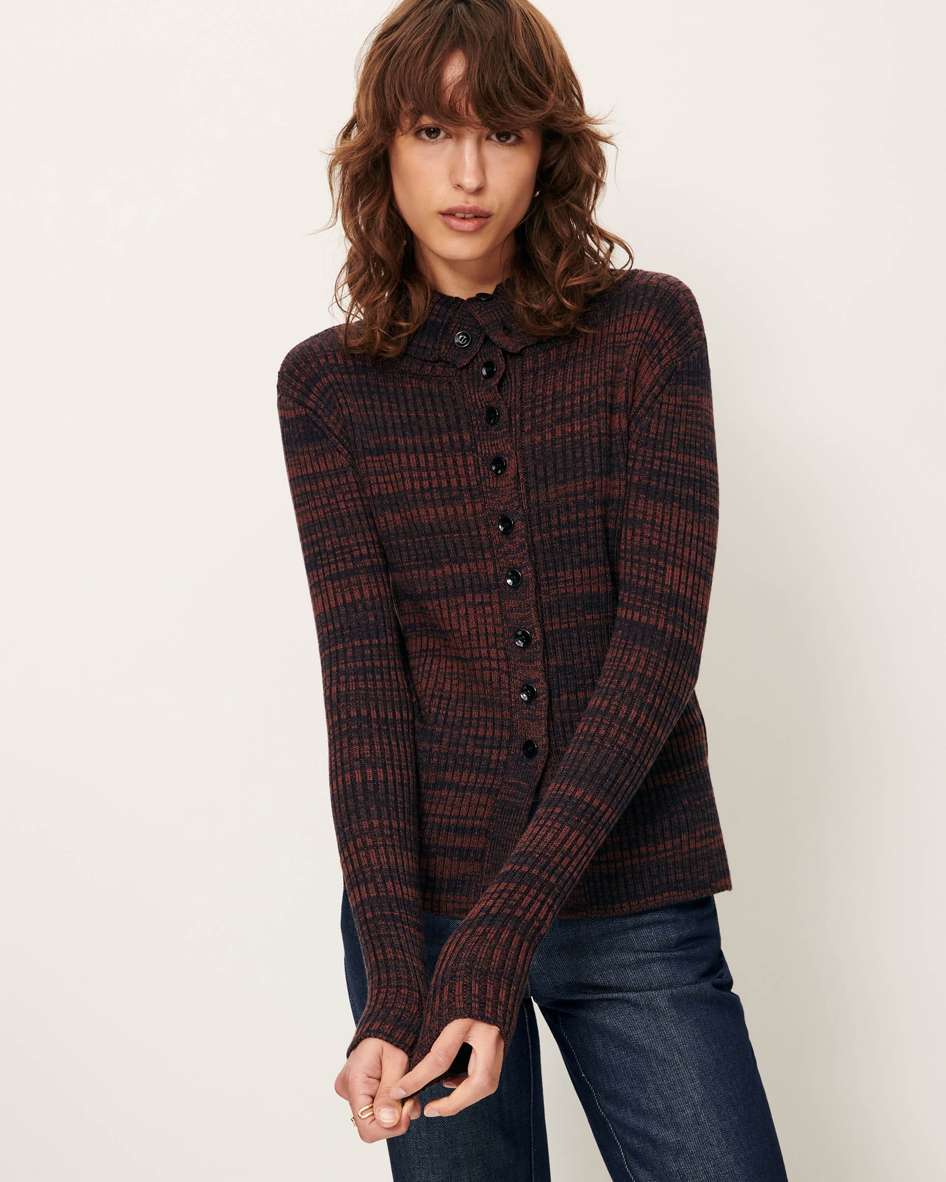 MOKASHI Navybrown Cardigan SESSÙN Offizielle Webseite