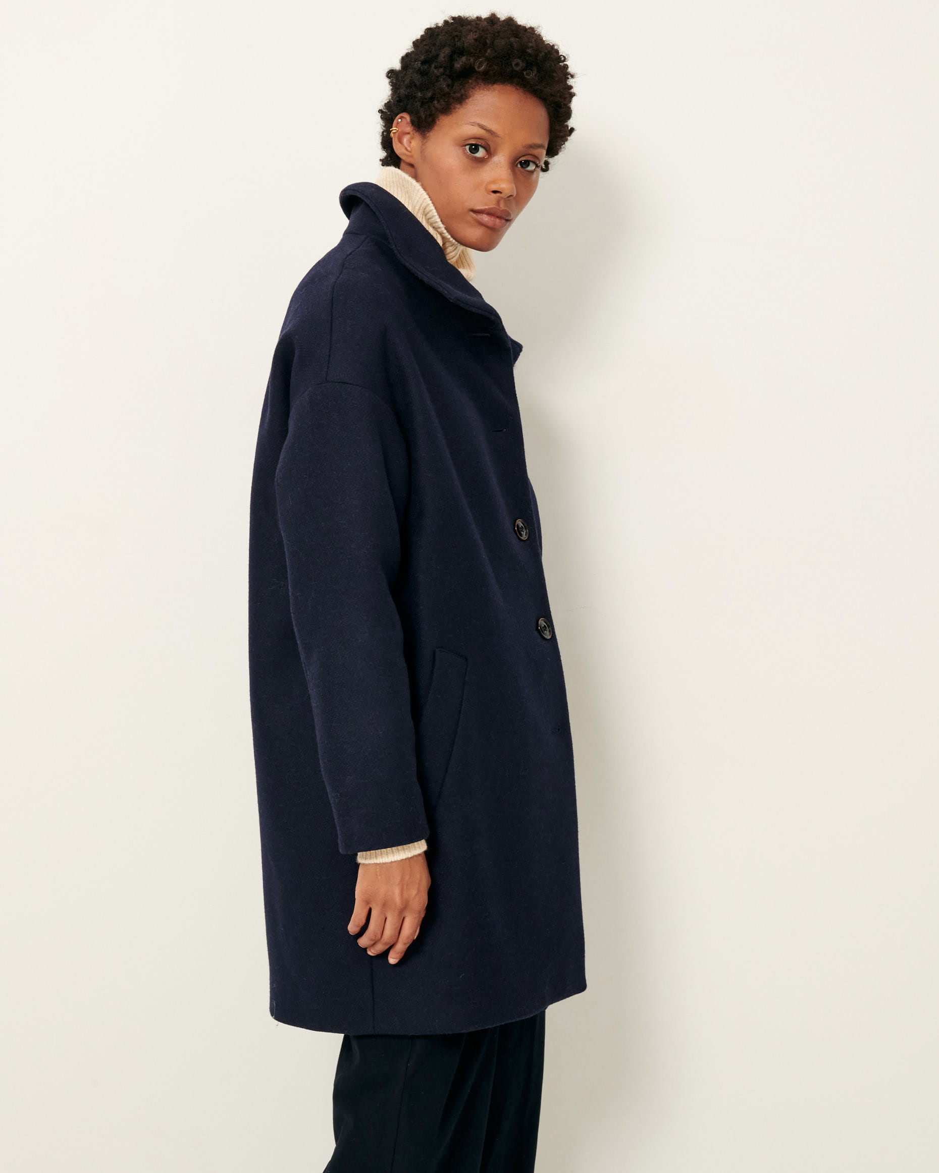 PARADISE Navy | Coat | SESSÙN Official website