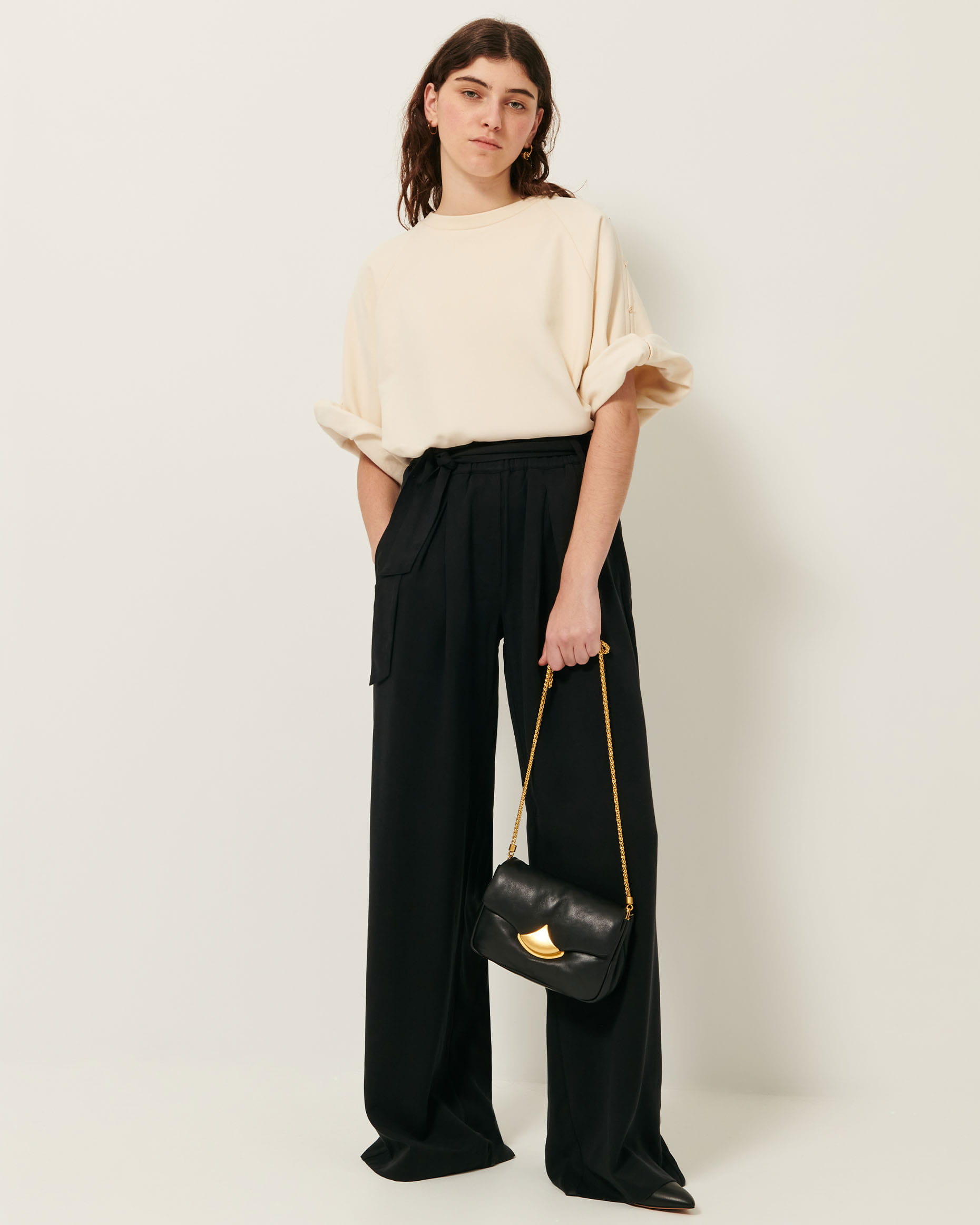 スラックス IONSEOUL Sense Summer Banding Wide Slacks JE1163 RIM Black | Pants | SESSÙN Official website