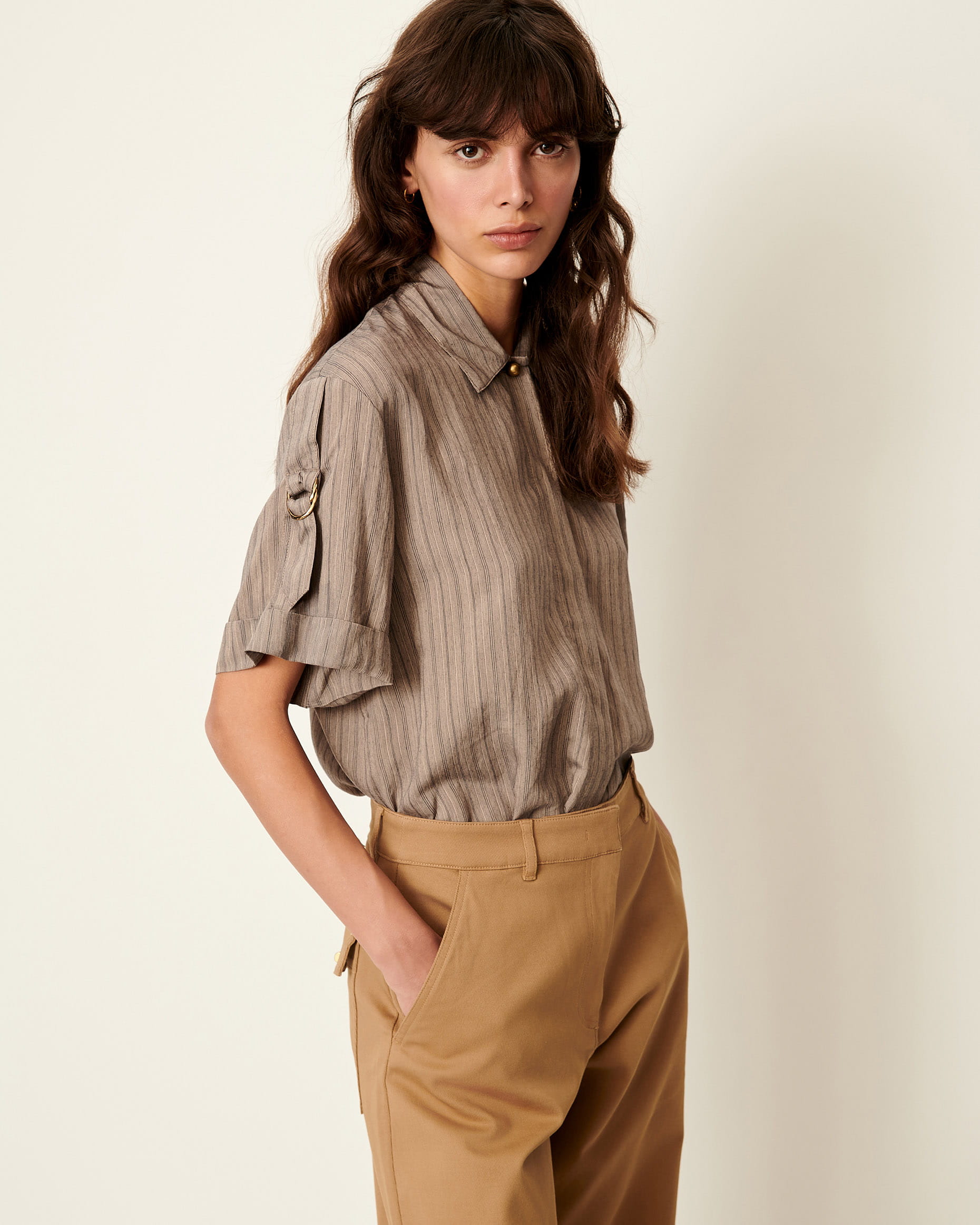 Chemise Sessun Pour Femme - Taille S - Gris - Coton - Occasion En Très Bon état