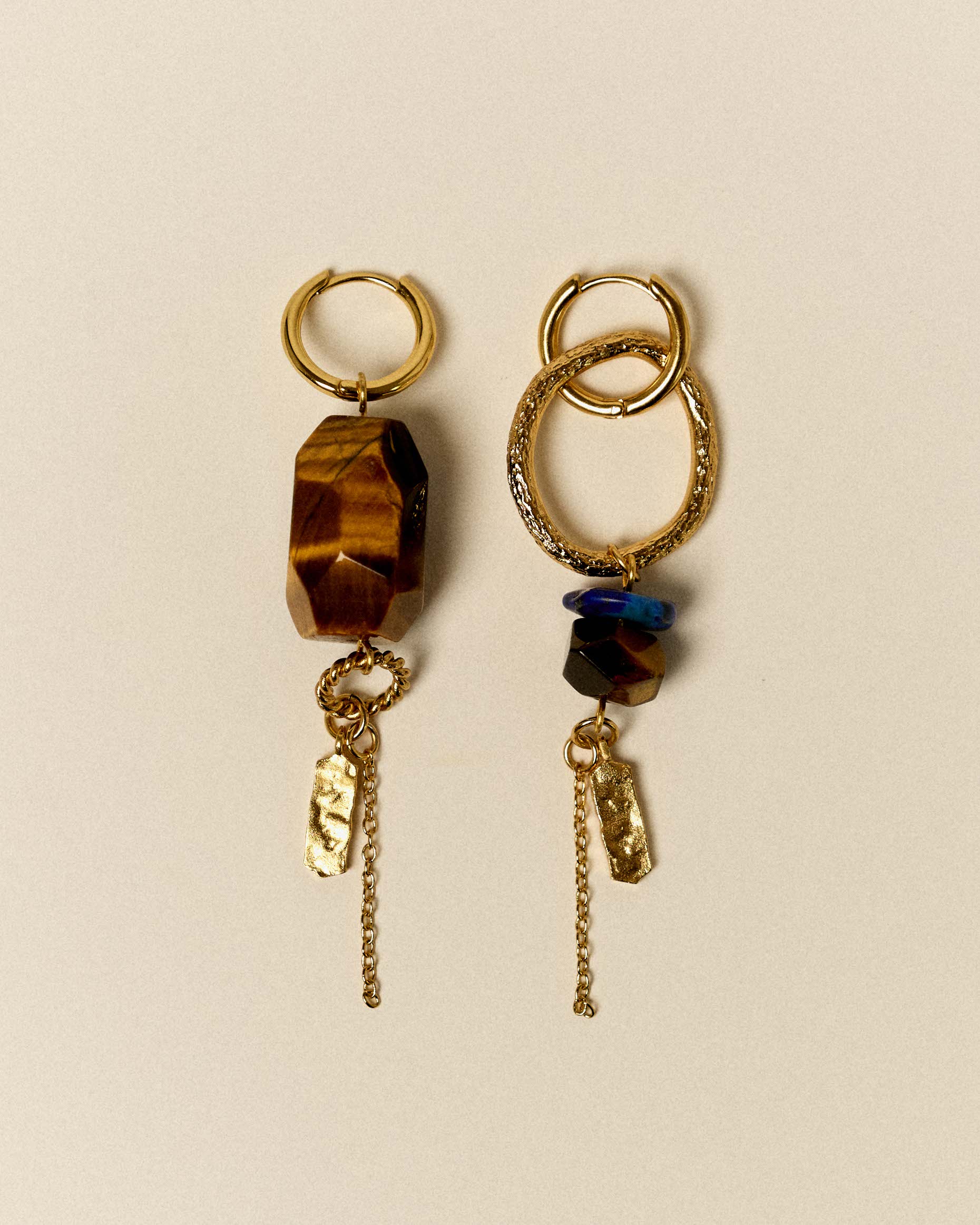 TOTI STONE Tiger Blue | Earrings | SESSÙN Official website
