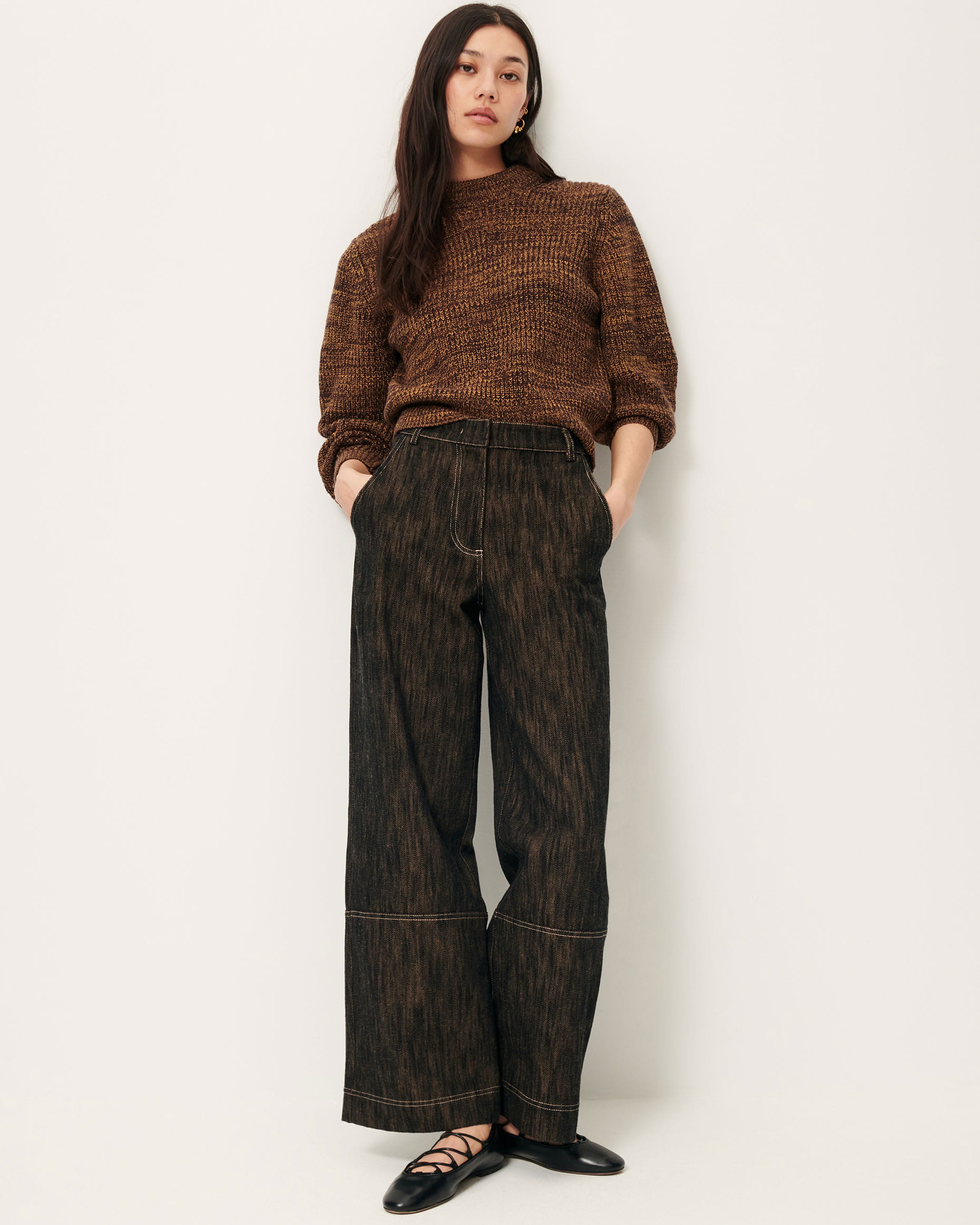 トップス 90s Mulch Design Botan Vneck Knit sullen AKSUNE REVERSE STRIPE KNIT - Mulch