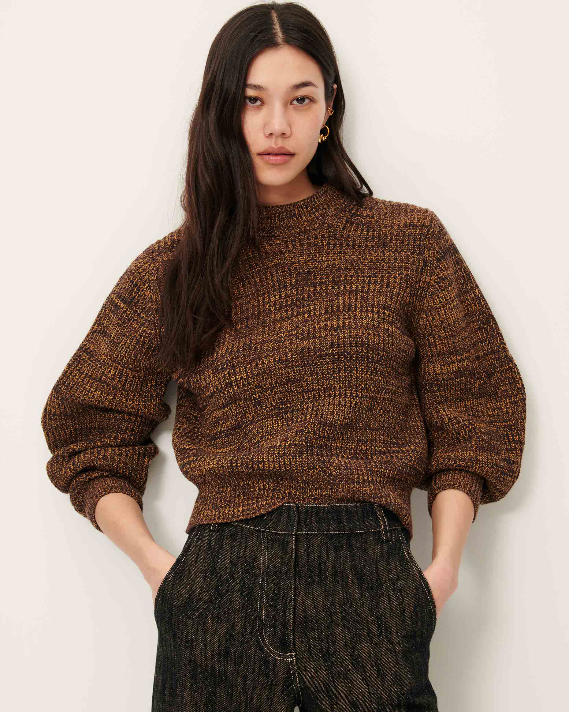 トップス 90s Mulch Design Botan Vneck Knit sullen AKSUNE REVERSE STRIPE KNIT - Mulch