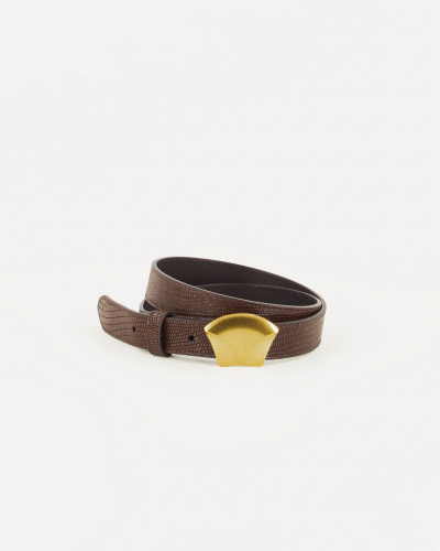 Ceinture Femme TRUSSARDI En Cuir Véritable - Bordure Lézard Beige - Taille 95 Cm - Neuve étiquetée