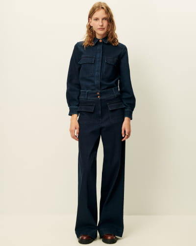 MANHATTAN Denim Blue | Pants | SESSÙN Official website