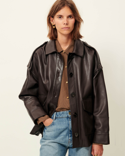 HARRIBOYD Coffee Leather | Jacket | SESSÙN Official website