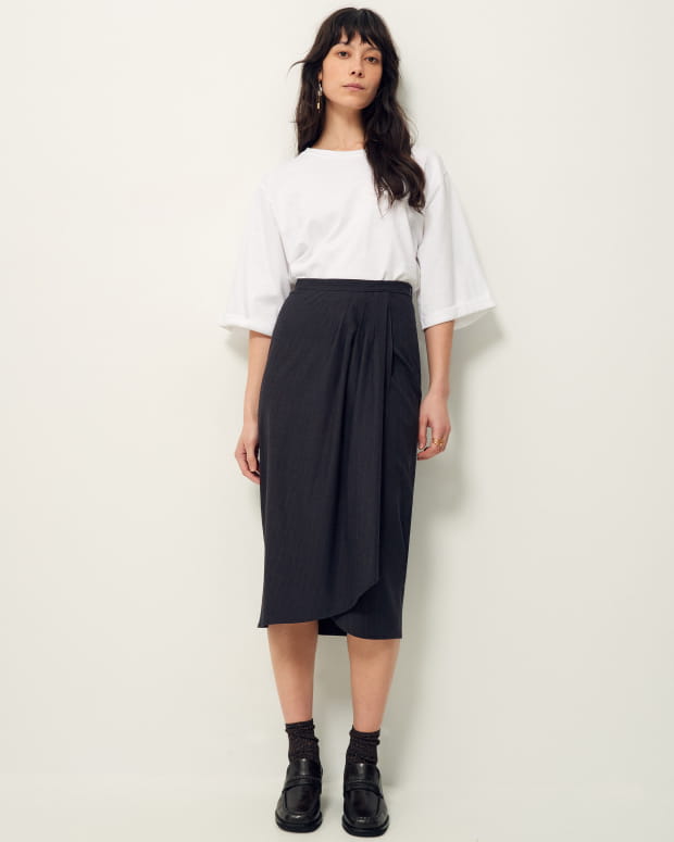 Mid length pleated skirts 007 shop