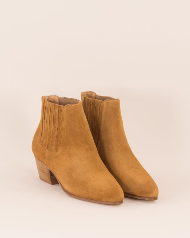 bottines croute de cuir