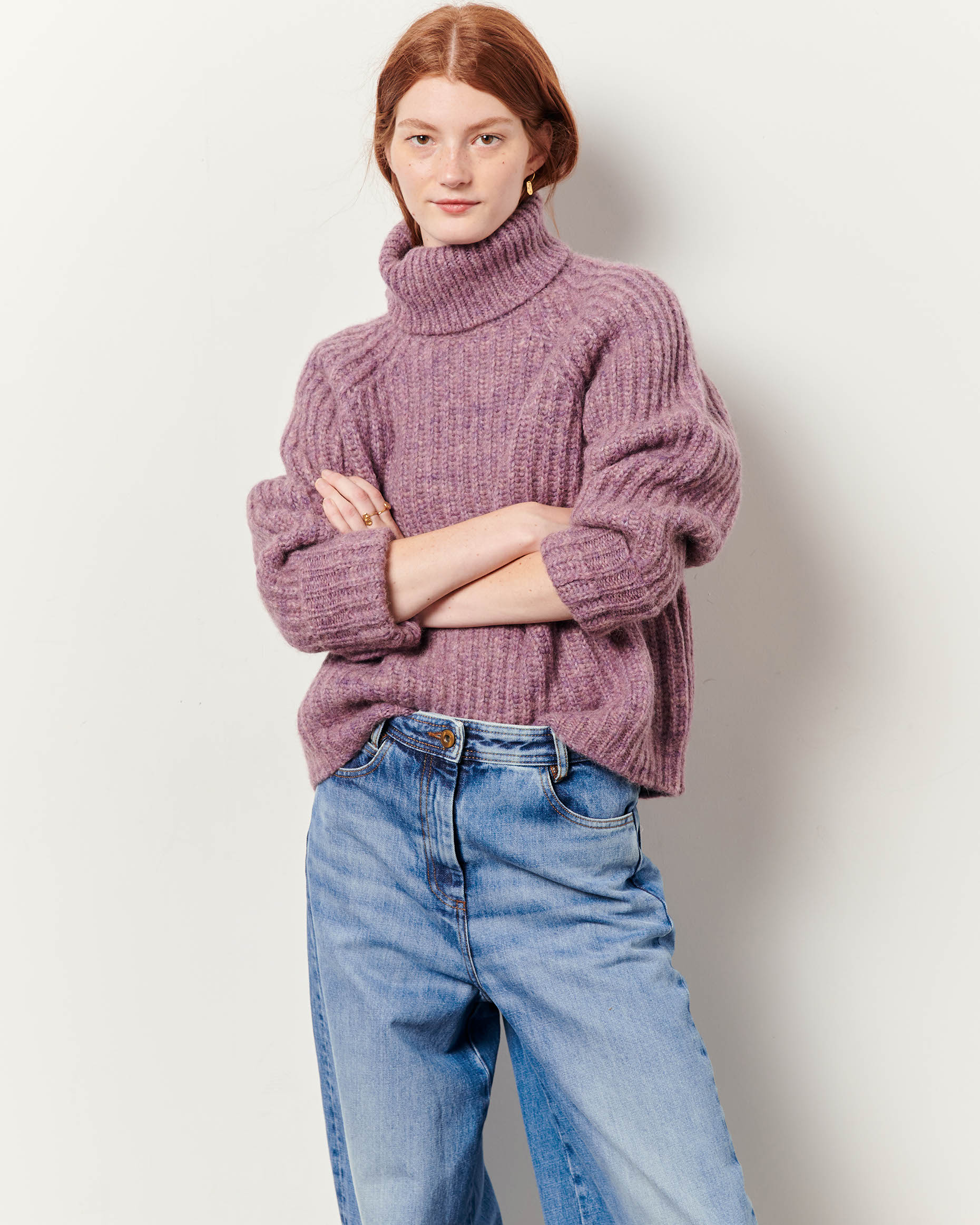 Pull Sessun Violet En Laine - Taille S, Occasion En Très Bon état